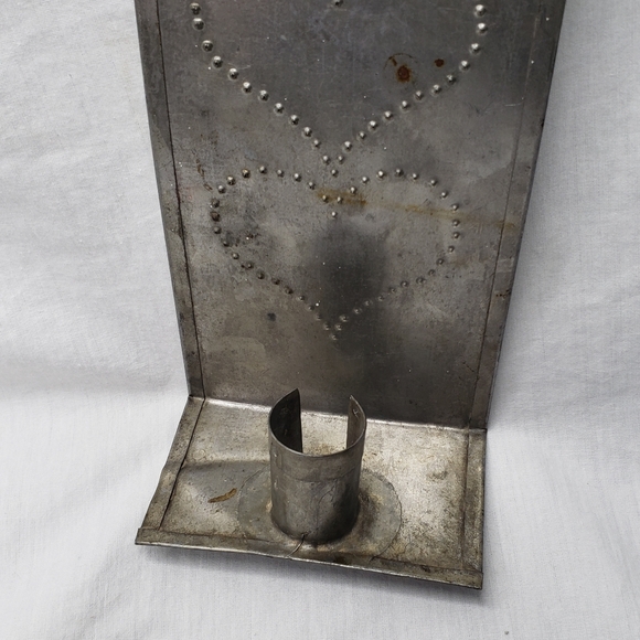 Three Distressed Vintage Primitive Tin Decor Pieces Candle and Tart Holders - Picture 7 of 10